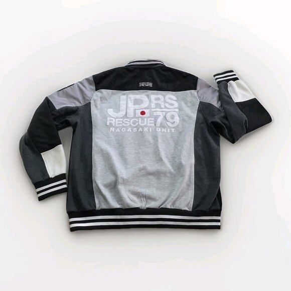 Iro Ochi Jacket Mens 3X Gray Black LS Zip Patch Embroidery Japan Nagasaki Rescue - Picture 16 of 16